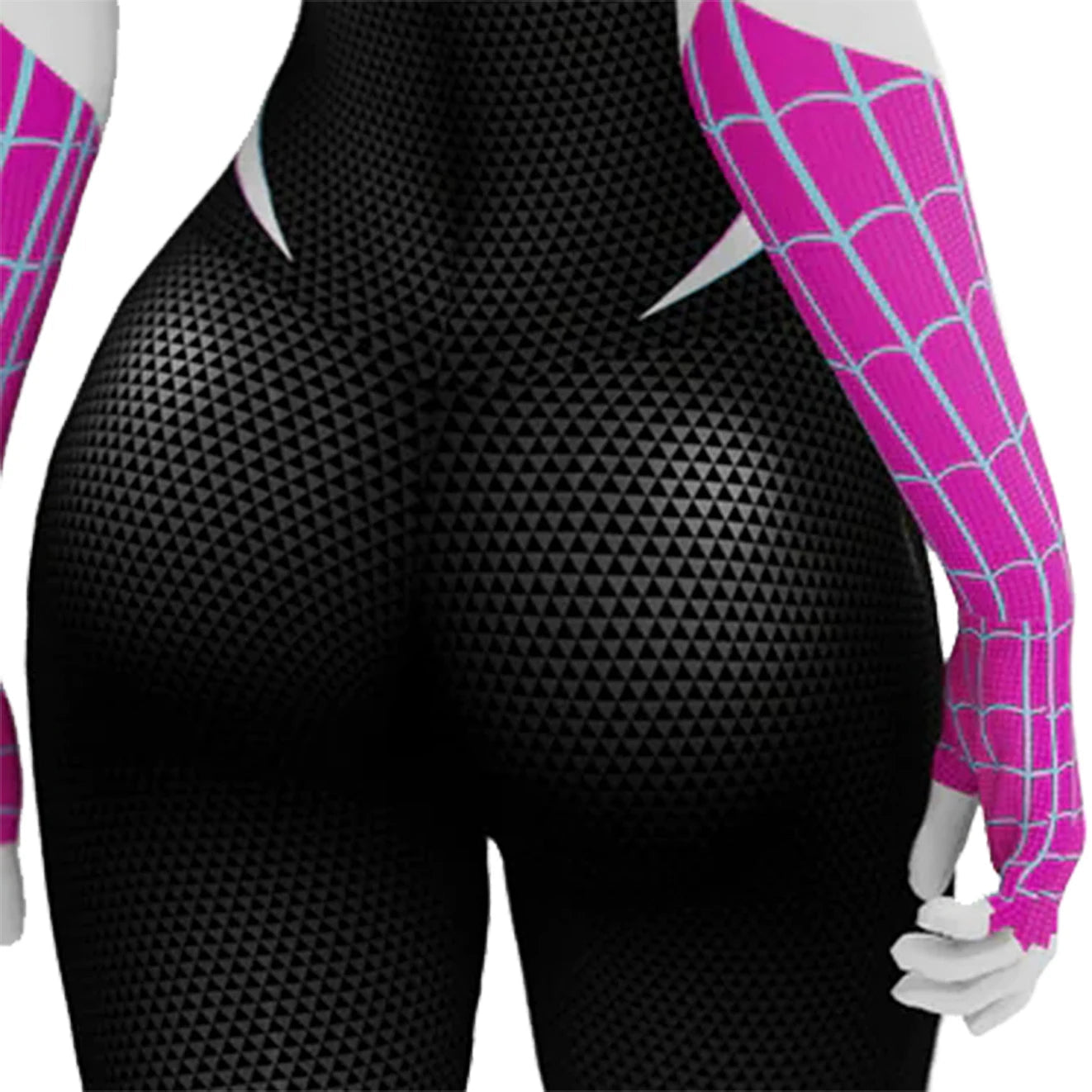 Costume de Cosplay Spider Gwen en Spandex avec Capuche et Gants – Idéal pour Halloween et Conventions