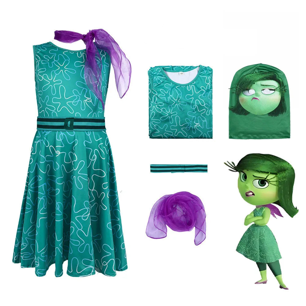 Costume de Dégoût Unisexe pour Halloween – Ensemble Complet de Cosplay Inspiré par Inside Out