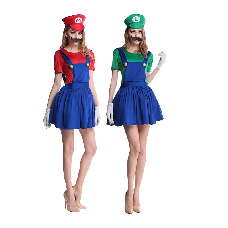 Costume de Luigi pour Adultes – Combinaison Complète de Cosplay Halloween 2025