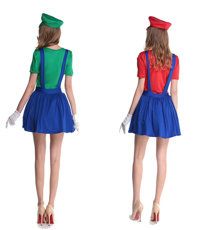 Costume de Luigi pour Adultes – Combinaison Complète de Cosplay Halloween 2025