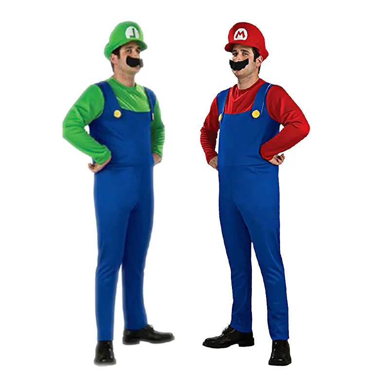 Costume de Luigi pour Adultes – Combinaison Complète de Cosplay Halloween 2025