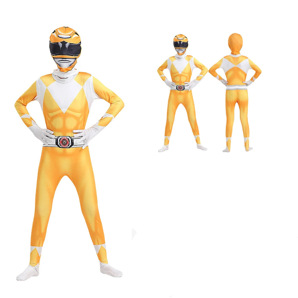 Costume de Power Rangers Unisexe avec Masque – Déguisement Halloween 2025