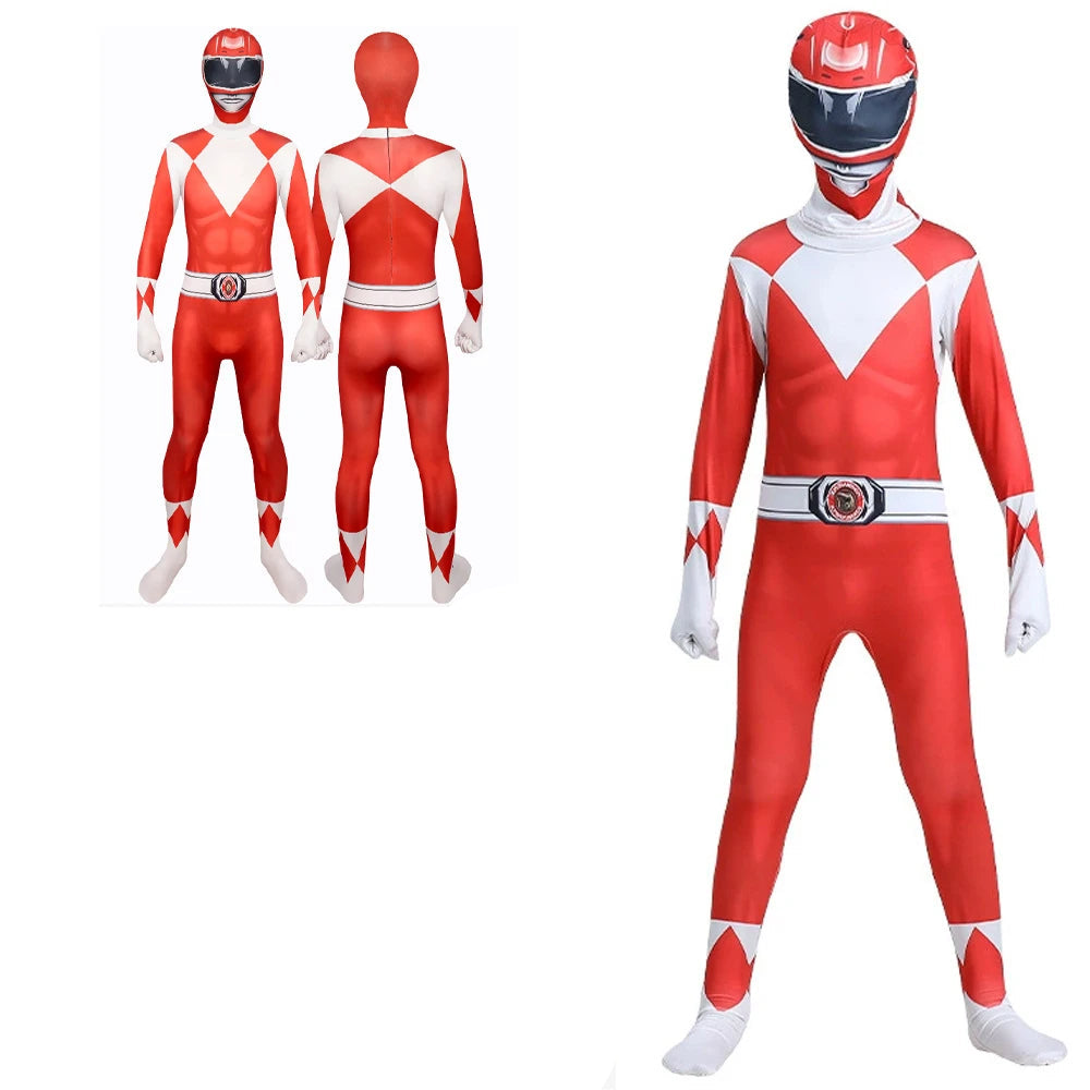 Costume de Power Rangers Unisexe avec Masque – Déguisement Halloween 2025