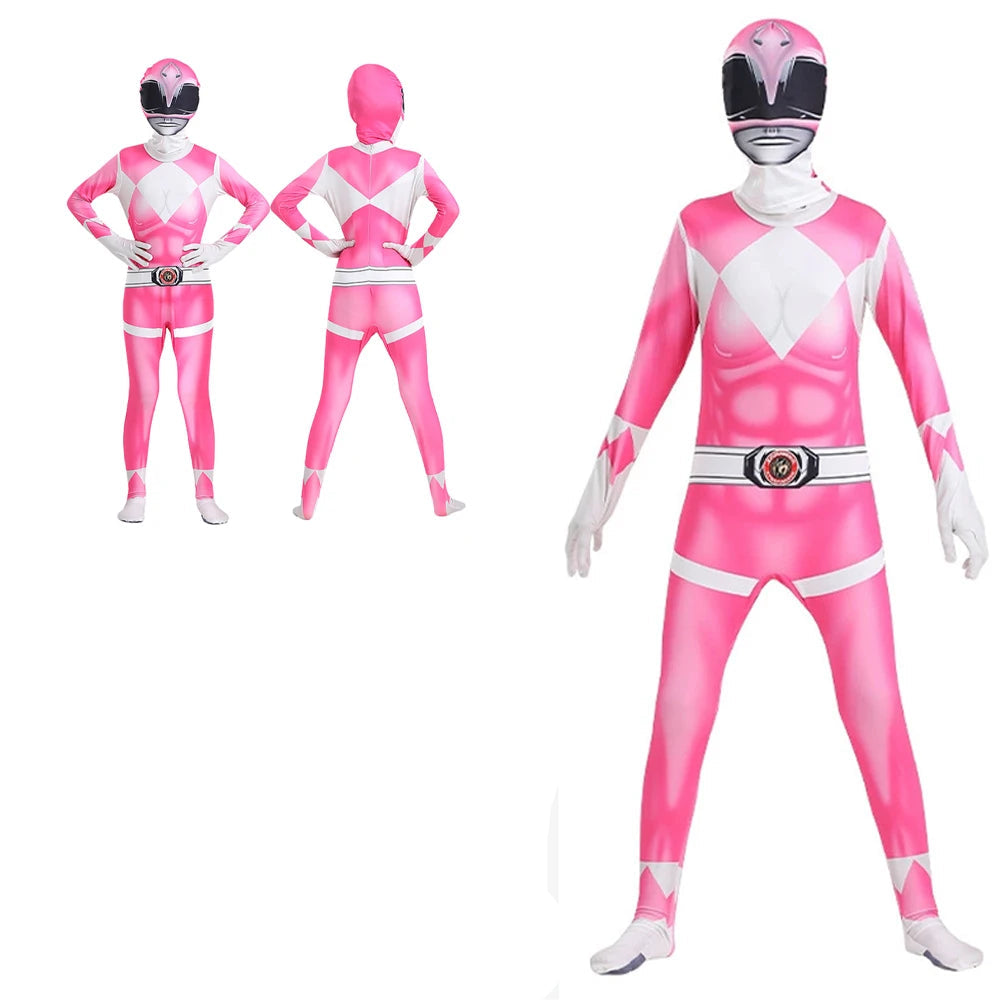 Costume de Power Rangers Unisexe avec Masque – Déguisement Halloween 2025