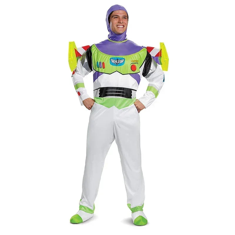 Costume de Space Ranger Unisexe pour Halloween – Combinaison Complète avec Capuche et Détails Imprimés