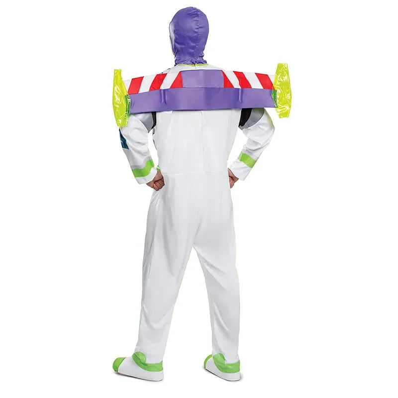 Costume de Space Ranger Unisexe pour Halloween – Combinaison Complète avec Capuche et Détails Imprimés
