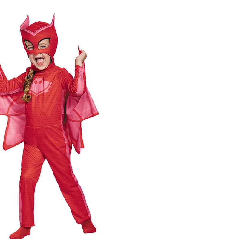 Costume de Super-Héros Chouette pour Enfants avec Masque – Combinaison Complète pour Halloween