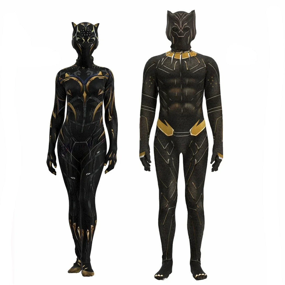 Costume de Super-Héros Panther Unisexe avec Masque Intégré – Idéal pour Halloween et Cosplay