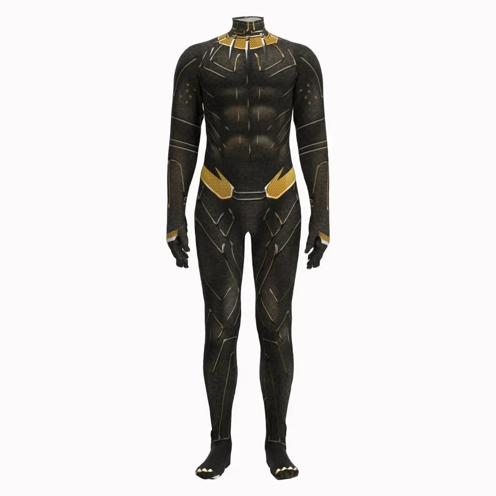 Costume de Super-Héros Panther Unisexe avec Masque Intégré – Idéal pour Halloween et Cosplay