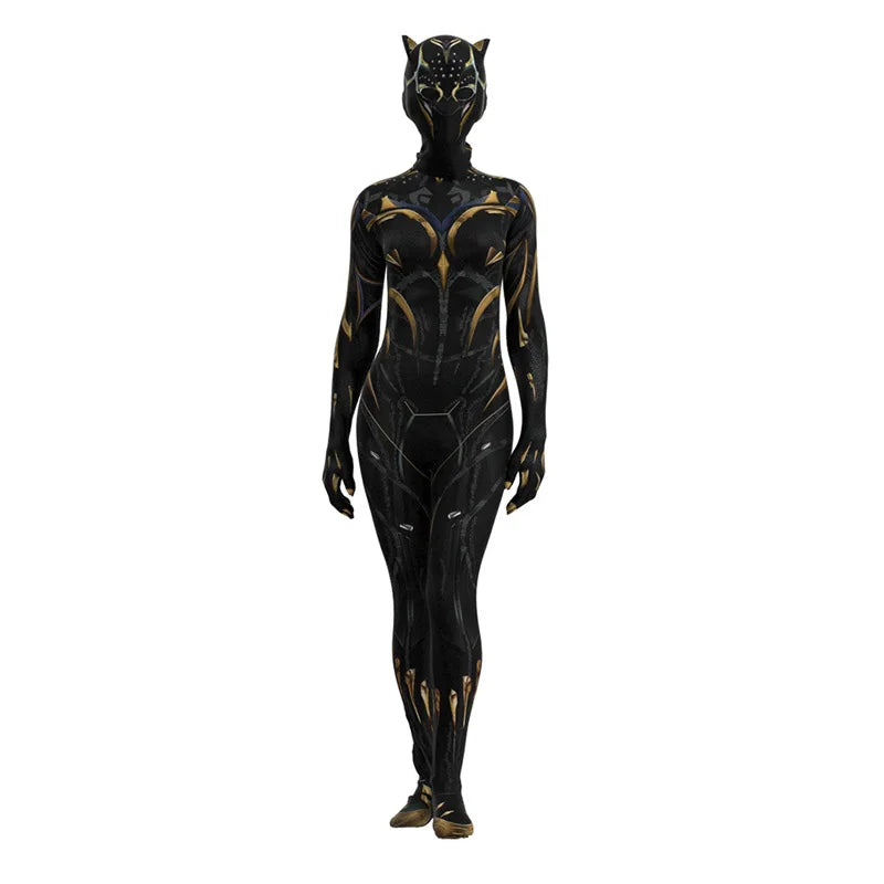 Unisex Panther Superhero Costume with Integrated Mask – Ideal for Halloween and Cosplay
