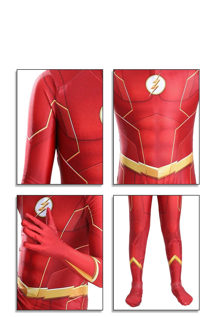 Costume de Super-Héros Unisexe Rouge avec Masque Intégré – Idéal pour Cosplay et Halloween