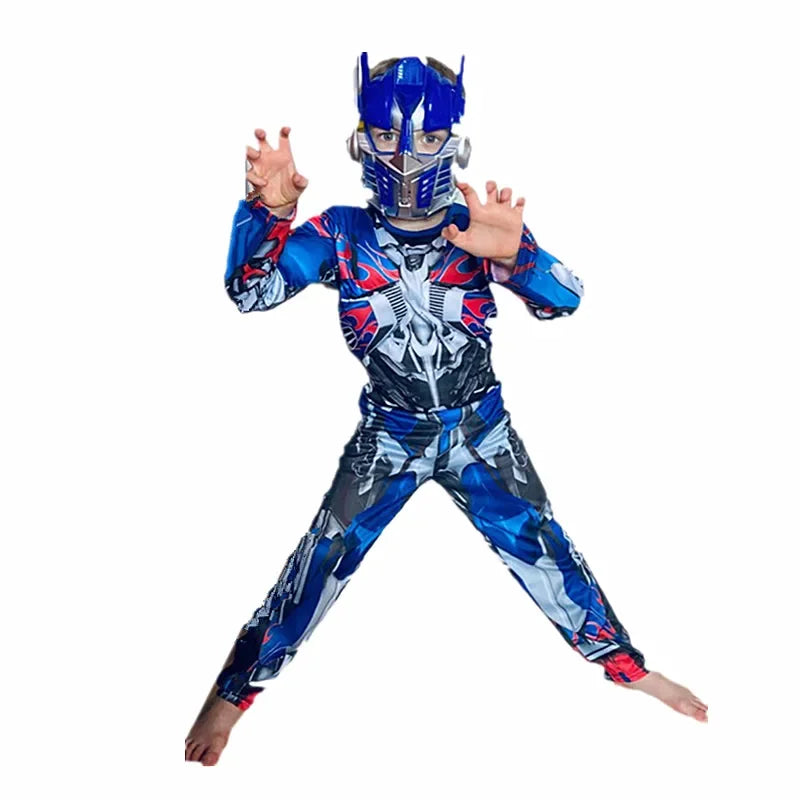 Costume de Super-Héros pour Enfants avec Détails Musculaires et Masque – Idéal pour Halloween et Carnaval