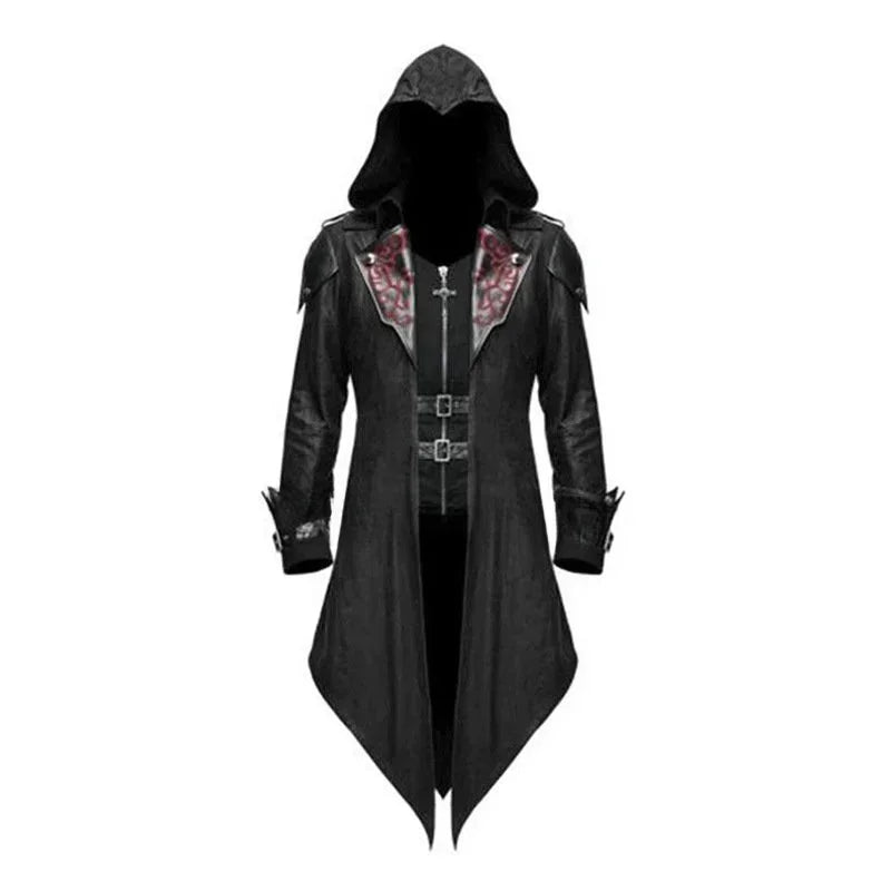 Costume de Veste à Capuche Médiéval pour Halloween – Veste Unisexe en Polyester avec Détails Asymétriques