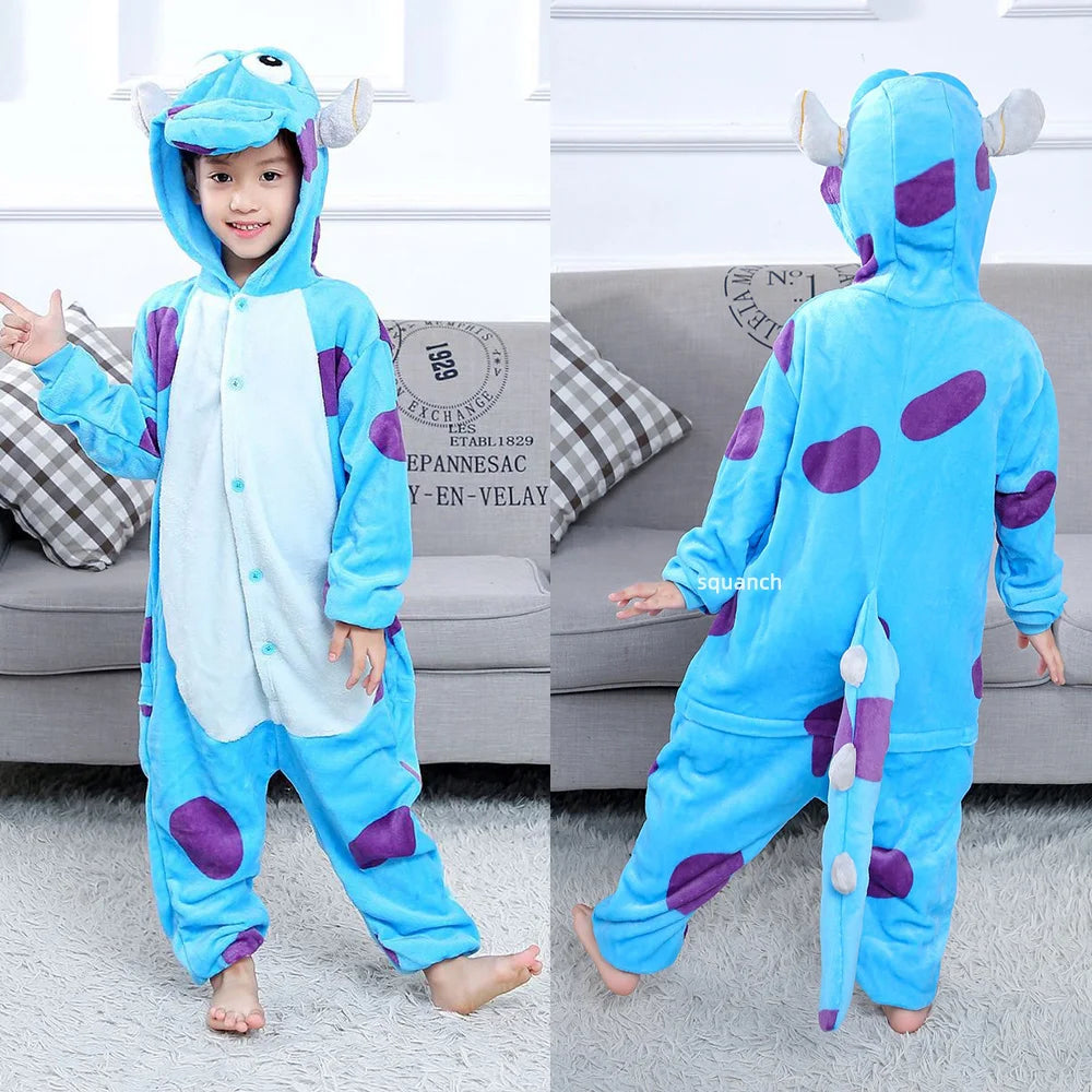 Costume en Peluche Monstre Mike Sully pour Enfants – Déguisement Halloween Confortable