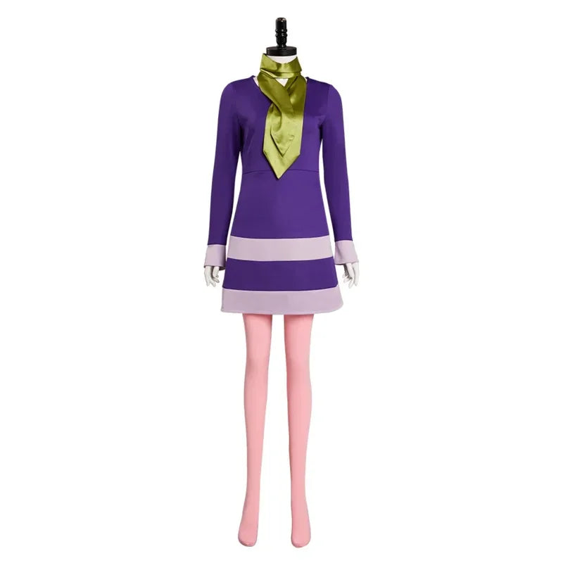 Costumes de Cosplay pour Daphne et Velma - Robe Mini A-Line avec Écharpe Verte pour Halloween