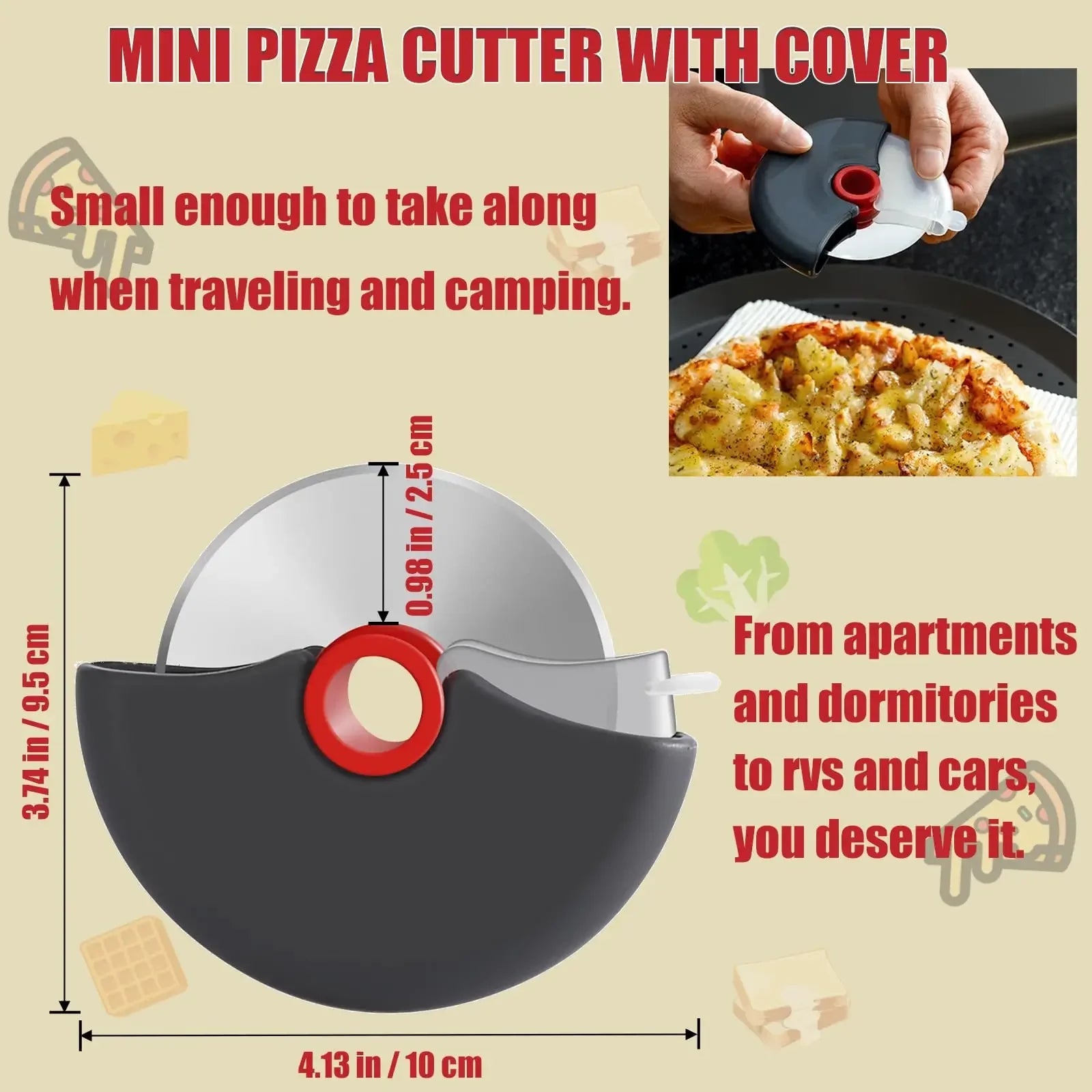 Coupe-Rouleau en Acier Inoxydable pour Tranchage de Pizza et Gâteau – Outil de Cuisine Pratique et Durable
