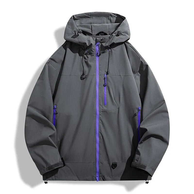 Coupe-Vent Imperméable Unisexe avec Capuche – Veste de Randonnée Légère et Respirante