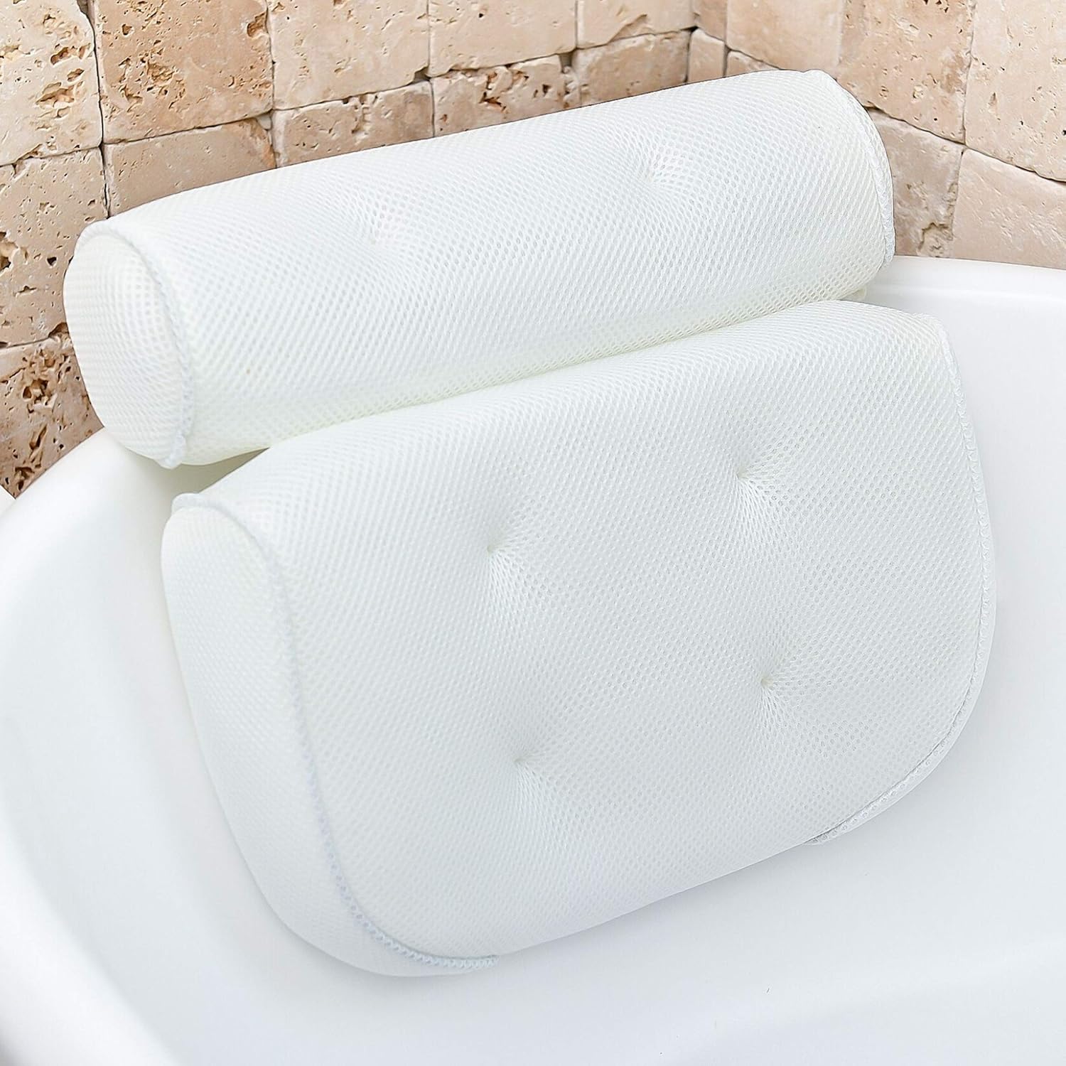 Coussin de Baignoire Ergonomique avec Support pour le Cou – Confort Optimal en Mousse à Mémoire et Ventouses Antidérapantes