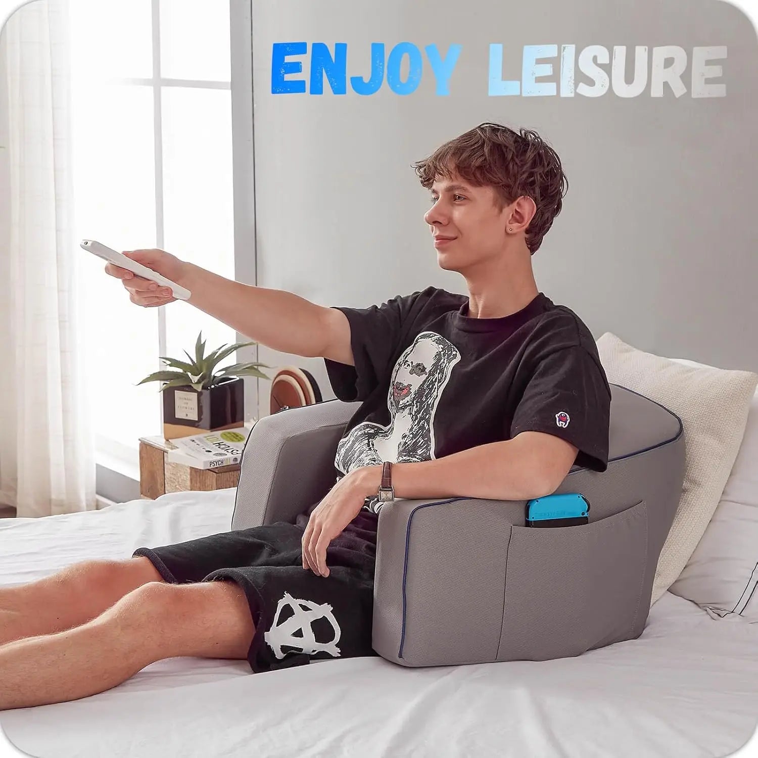 Coussin de Chaise de Bureau Ergonomique en Mousse à Mémoire – Support Confortable pour Télétravail et Jeux, Gris, 40x30 cm