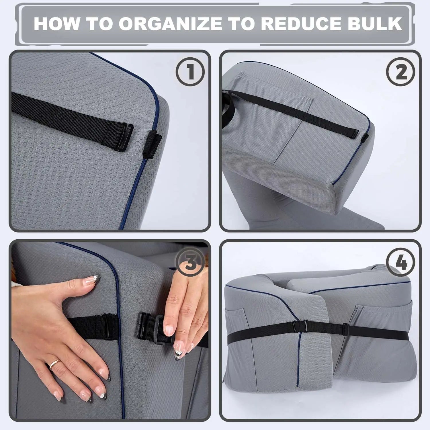 Coussin de Chaise de Bureau Ergonomique en Mousse à Mémoire – Support Confortable pour Télétravail et Jeux, Gris, 40x30 cm