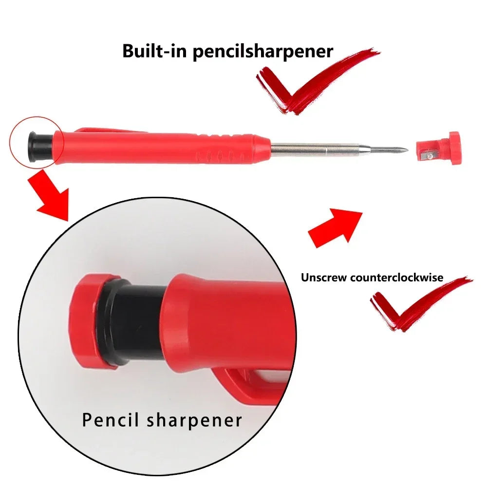 Crayon de Charpentier Métallique à Tête Longue pour Marquage Précis – Outil de Menuiserie