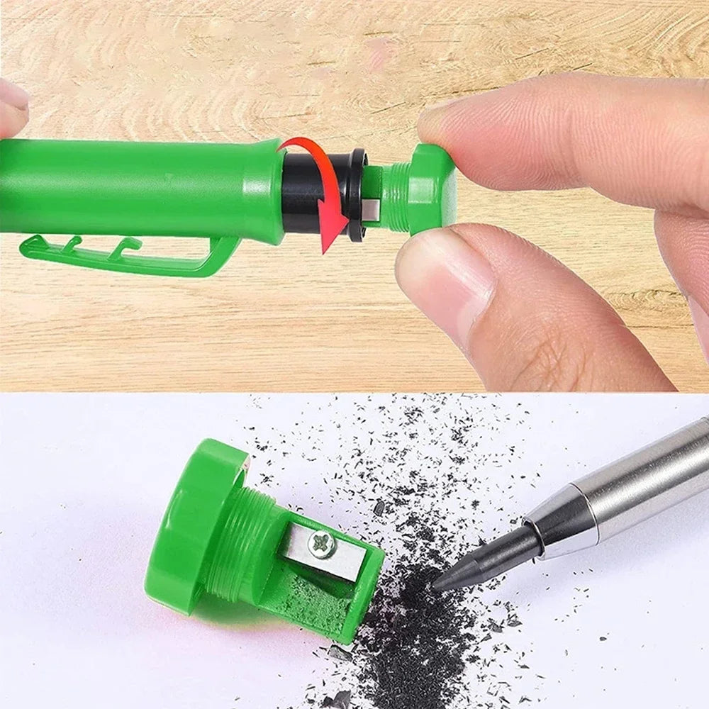 Crayon de Charpentier Métallique à Tête Longue pour Marquage Précis – Outil de Menuiserie