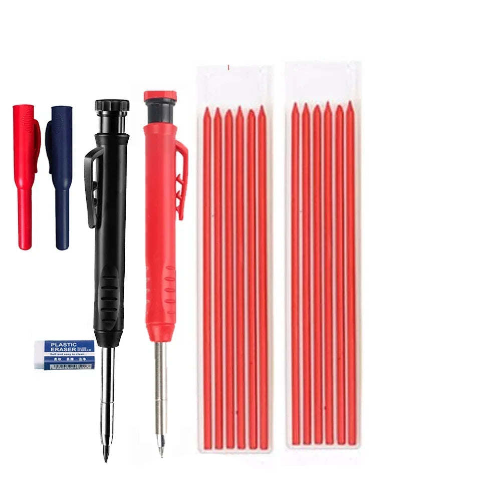 Crayon de Charpentier Métallique à Tête Longue pour Marquage Précis – Outil de Menuiserie