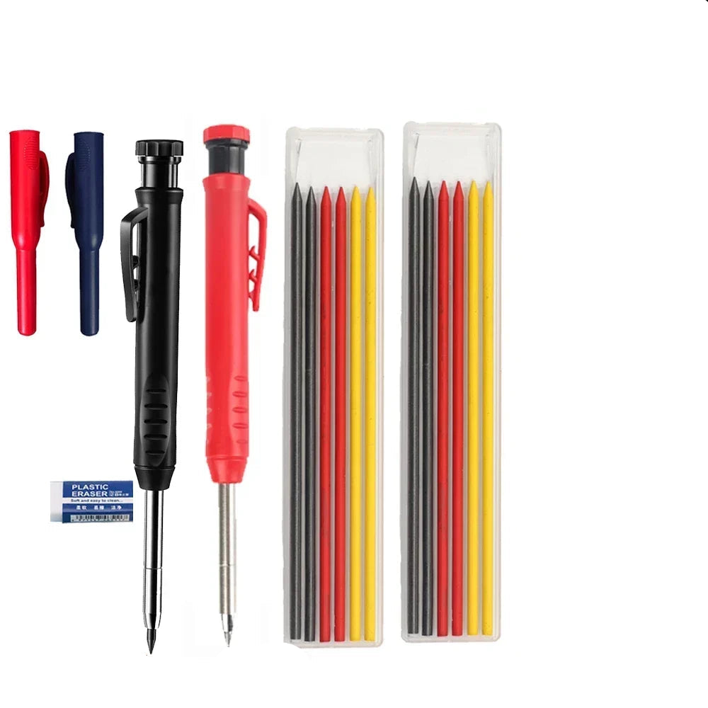 Crayon de Charpentier Métallique à Tête Longue pour Marquage Précis – Outil de Menuiserie