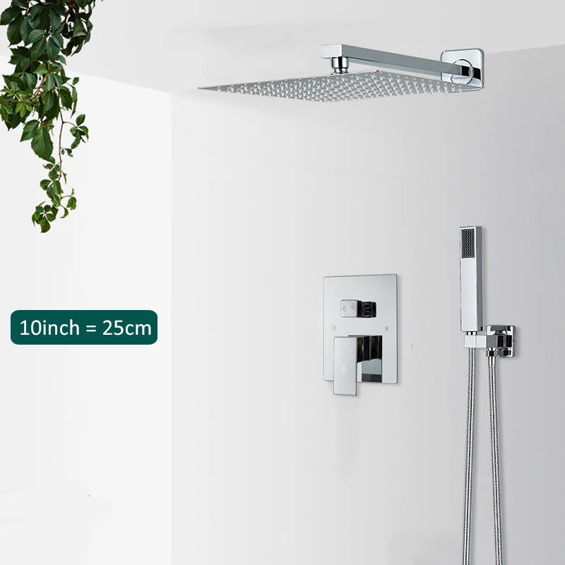 Crisp Shower Faucet System | 2-Way Rainfall Mixer with Hand Sprayer