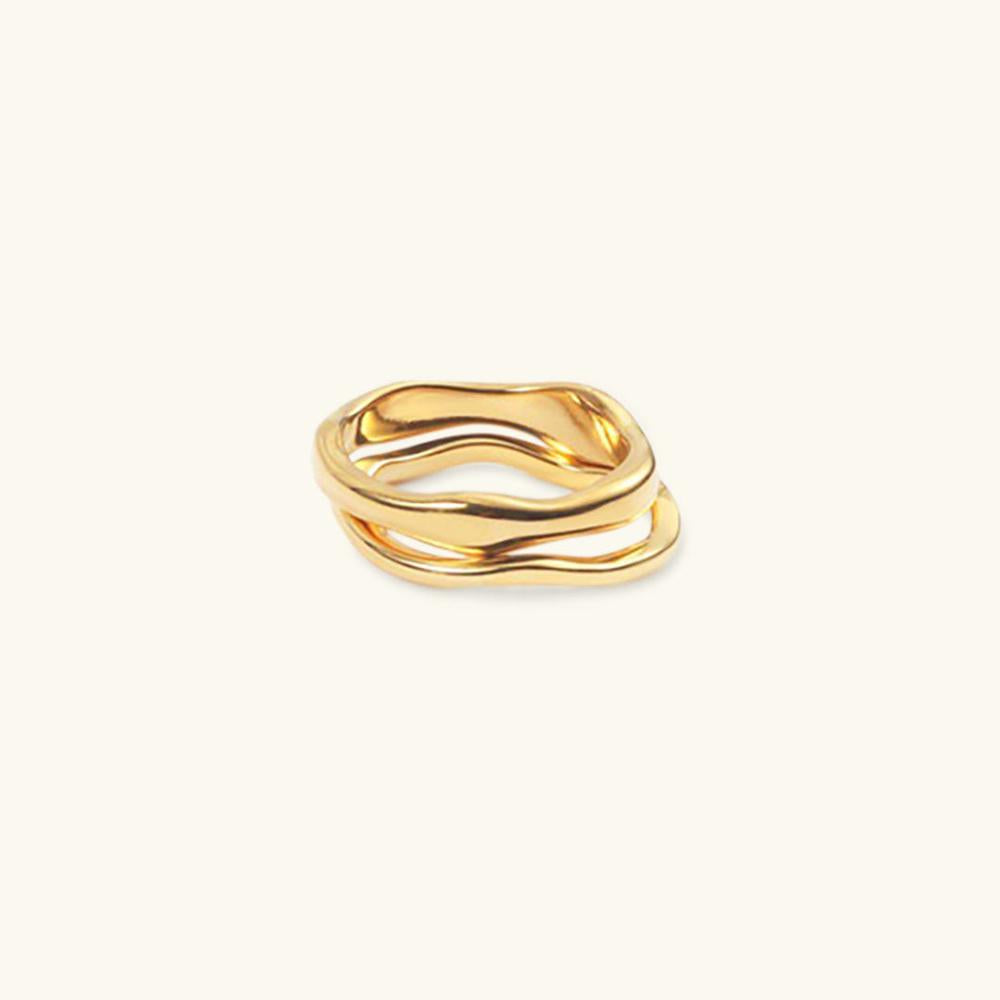 Bague Femme Or Plaqué Taille 49 mm 52 mm 54 mm Acier Inoxydable