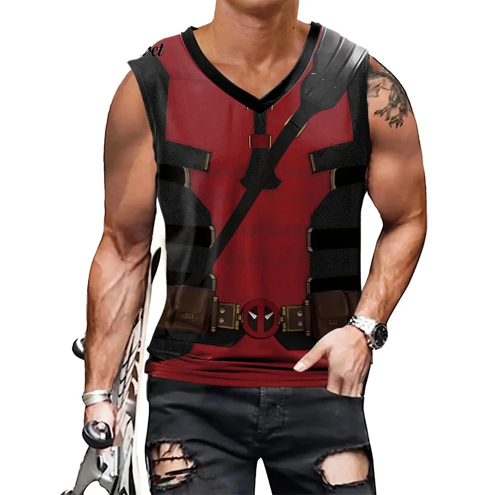 Débardeur de Compression Inspiré de Deadpool et Wolverine pour Fitness et Cosplay