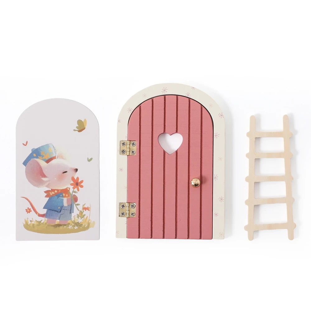 Décoration Murale Originale Porte de Fée en Bois pour Chambre d'Enfant – Déco Murale Magique et Boîte à Dents Commémorative