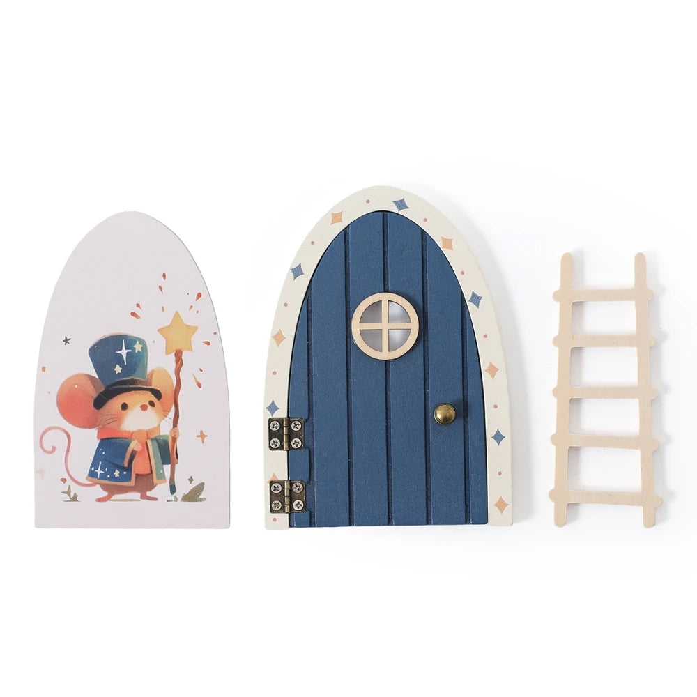 Décoration Murale Originale Porte de Fée en Bois pour Chambre d'Enfant – Déco Murale Magique et Boîte à Dents Commémorative