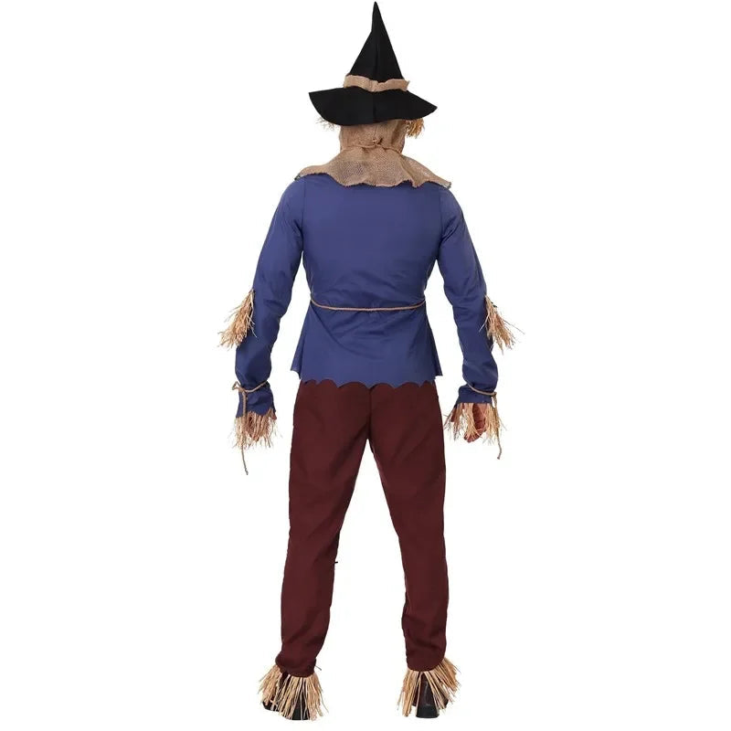 Déguisement Halloween Épouvantail Unisexe – Costume Authentique en Toile de Jute et Paille pour Adultes