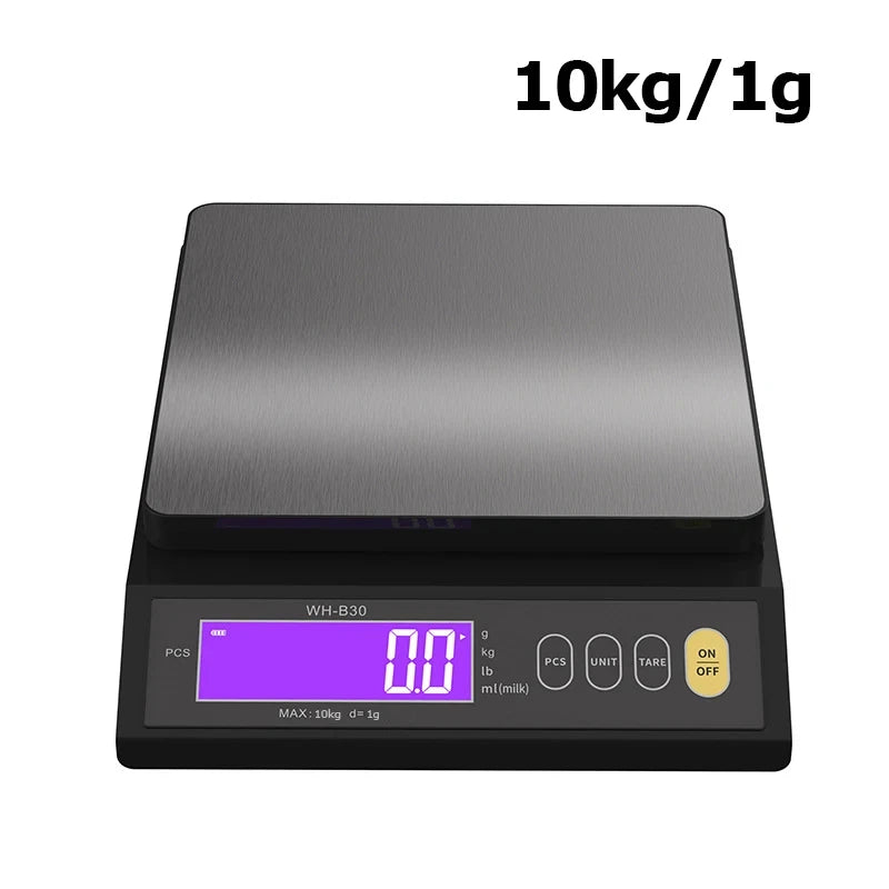 Digital Kitchen Scale – Waterproof Stainless Steel Weighing Tool with LCD Display, 5kg/0.1g and 10kg/1g Capacity