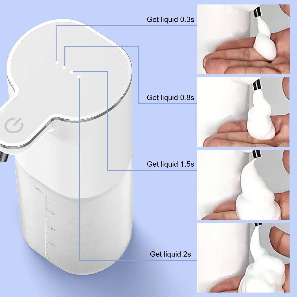 Distributeur de Savon Automatique Infrarouge – Rechargeable Type-C, Haute Capacité, Distribution Sans Contact
