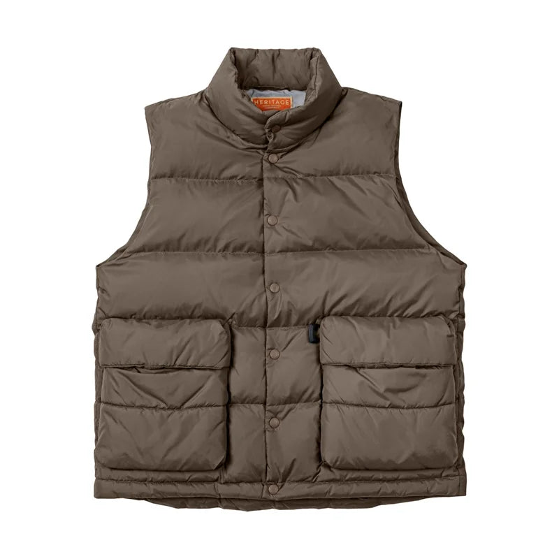 Doudoune Isolante Homme Col Montant en Duvet de Canard – Tissu Polyamide Résistant, Poches Latérales