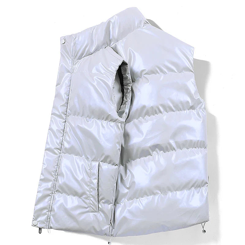 Doudoune Matelassée pour Homme avec Col Mao – Gilet en Duvet de Canard pour Hiver