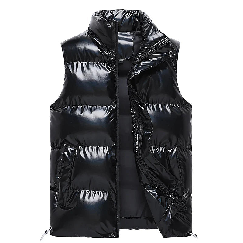 Doudoune Matelassée pour Homme avec Col Mao – Gilet en Duvet de Canard pour Hiver