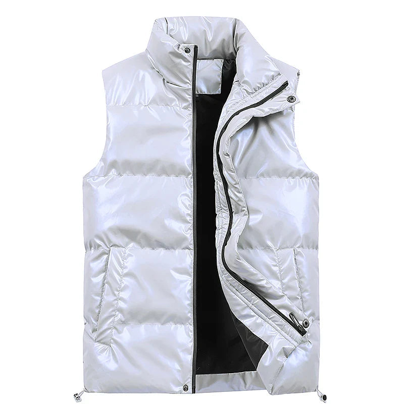 Doudoune Matelassée pour Homme avec Col Mao – Gilet en Duvet de Canard pour Hiver