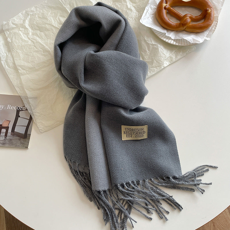 Écharpe Femme Réversible en Cachemire avec Franges – Élégante et Confortable pour l'Hiver 14