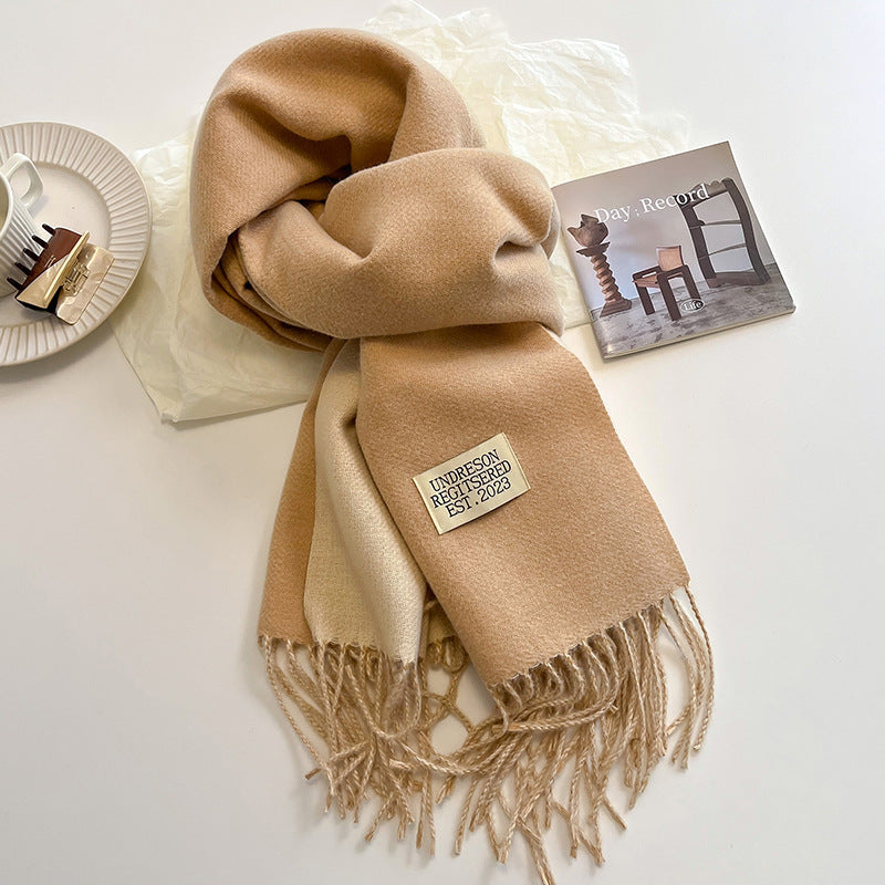 Écharpe Femme Réversible en Cachemire avec Franges – Élégante et Confortable pour l'Hiver 15