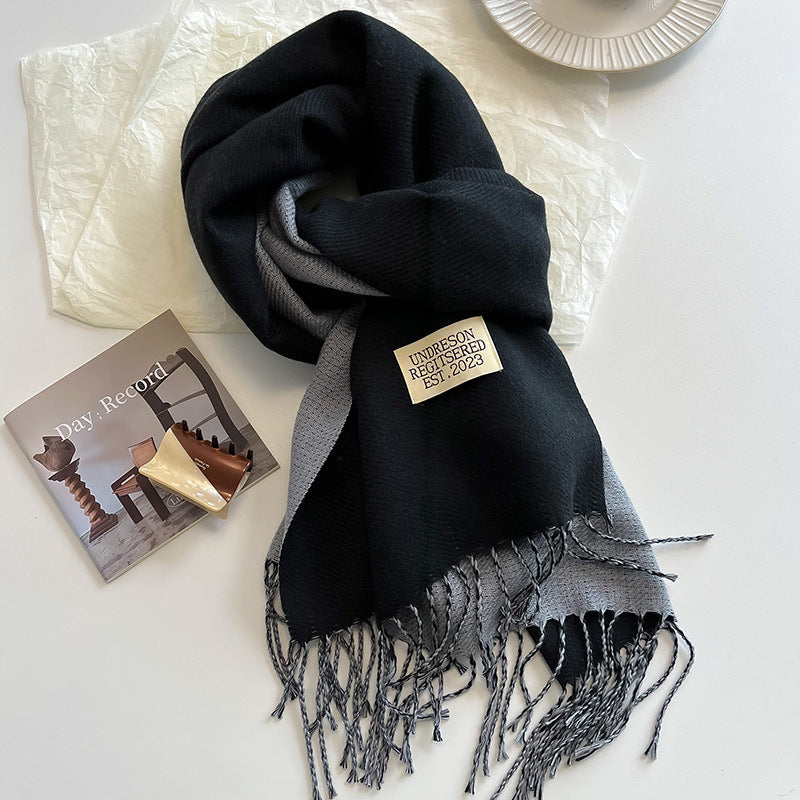 Écharpe Femme Réversible en Cachemire avec Franges – Élégante et Confortable pour l'Hiver 4