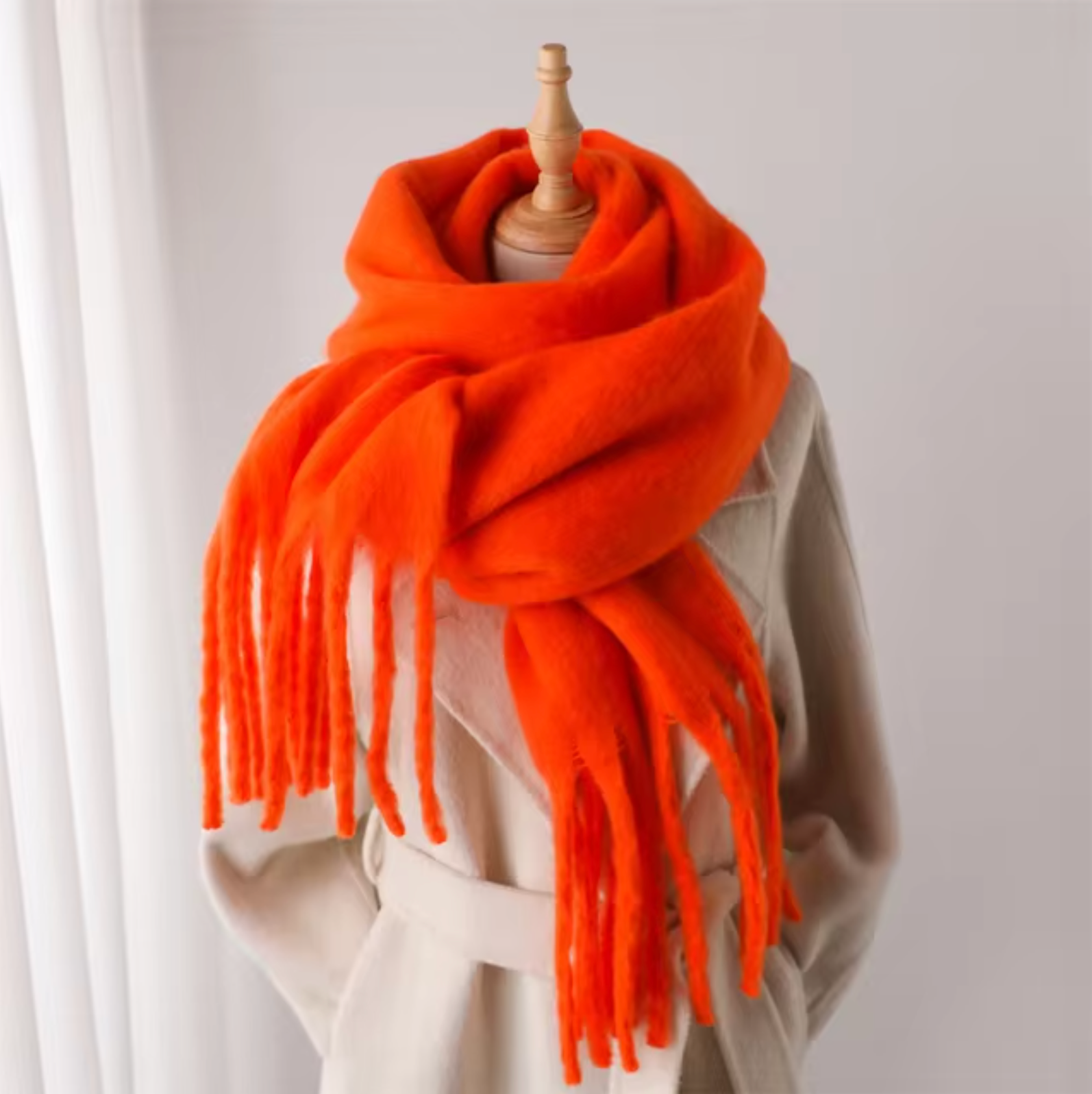 Écharpe Femme Surdimensionnée en Peluche avec Franges – Douce et Élégante pour l'Hiver, Confort et Style 18