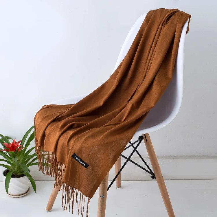 Écharpe Longue en Laine avec Franges pour Femmes – Confort et Élégance pour l'Hiver 0