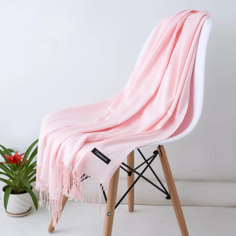 Écharpe Longue en Laine avec Franges pour Femmes – Confort et Élégance pour l'Hiver 14