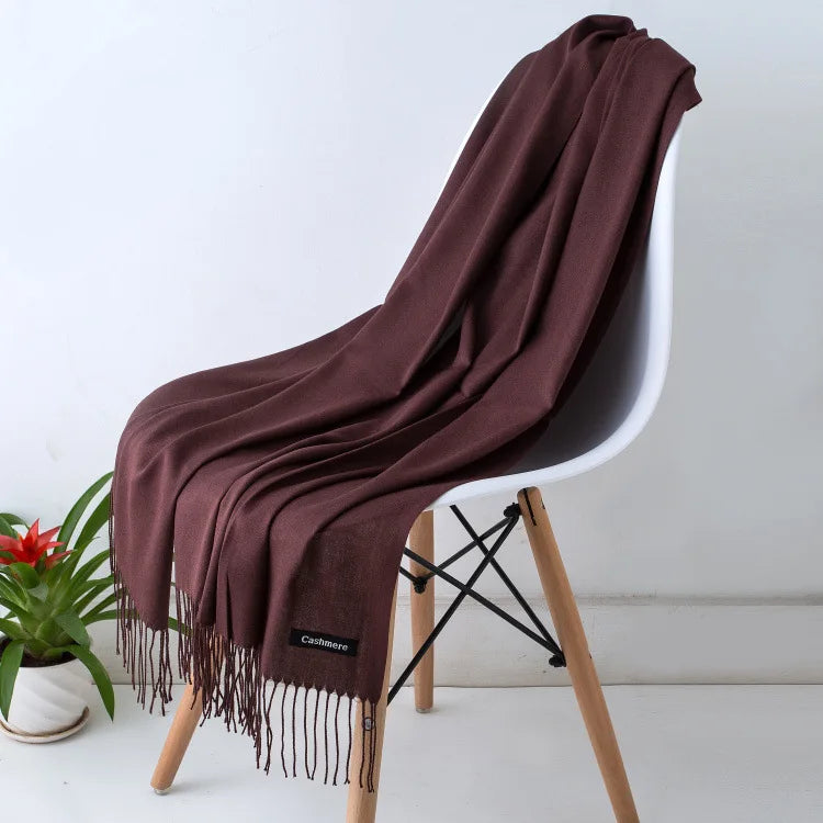 Écharpe Longue en Laine avec Franges pour Femmes – Confort et Élégance pour l'Hiver 15