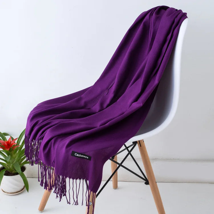 Écharpe Longue en Laine avec Franges pour Femmes – Confort et Élégance pour l'Hiver 17