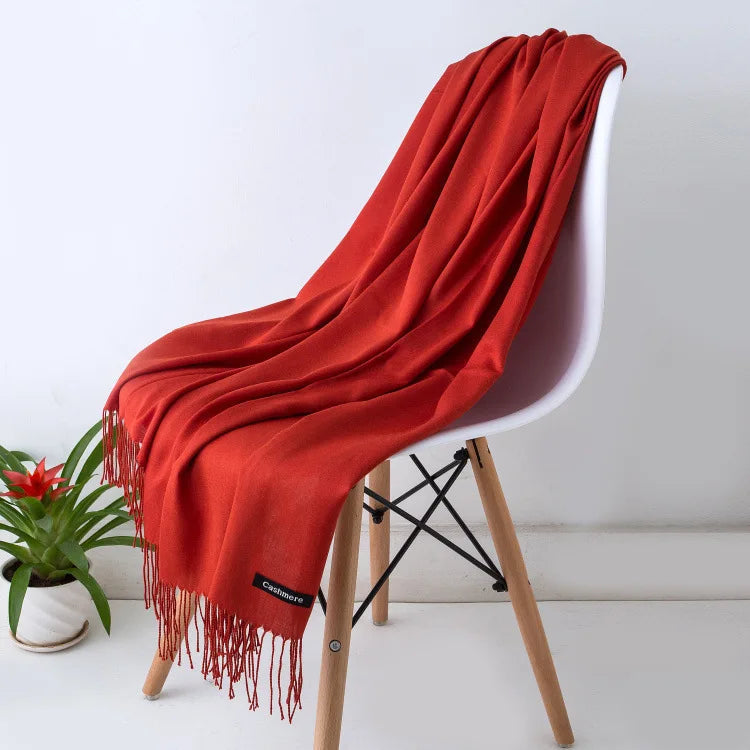 Écharpe Longue en Laine avec Franges pour Femmes – Confort et Élégance pour l'Hiver 22