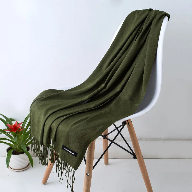 Écharpe Longue en Laine avec Franges pour Femmes – Confort et Élégance pour l'Hiver 28